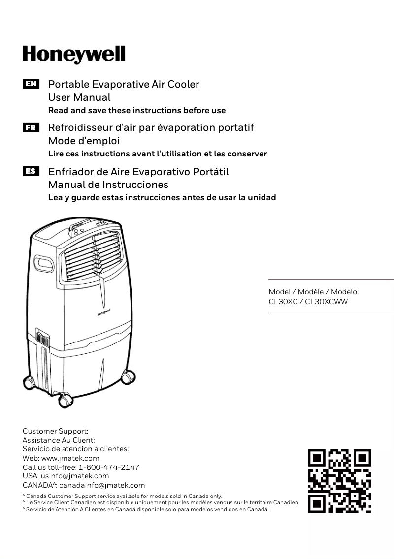 Page n°1 - Manuel utilisateur Honeywell CL30XC