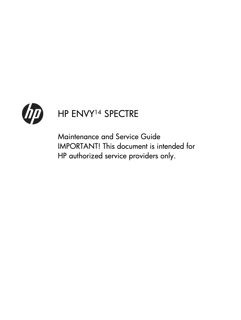 Page 1 de la notice Manuel utilisateur HP Spectre 14-3113tu