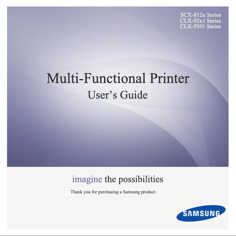 Page n°1 - Manuel utilisateur Samsung CLX-9201NA