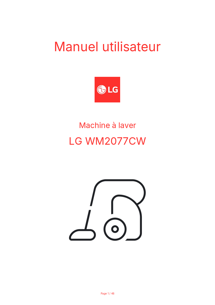 Page n°1 - Manuel utilisateur LG WM2077CW