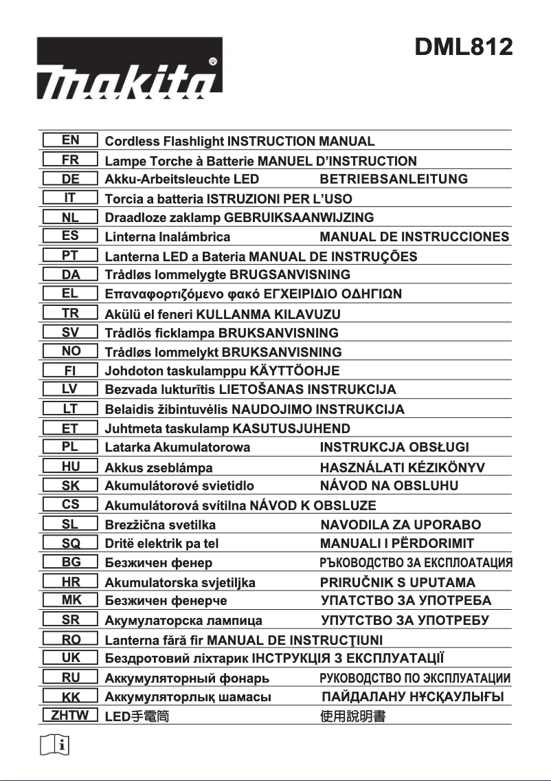 Page 1 de la notice Manuel utilisateur Makita DML812