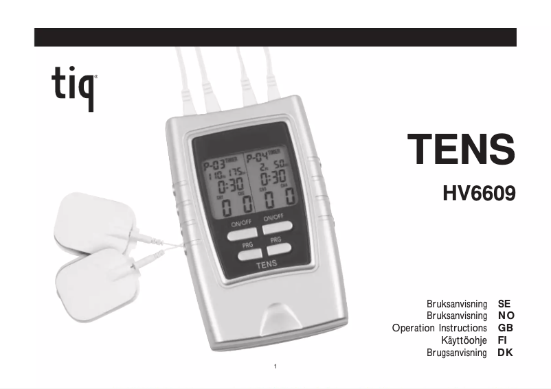 Image de la première page du manuel de l'appareil TENS HV6609