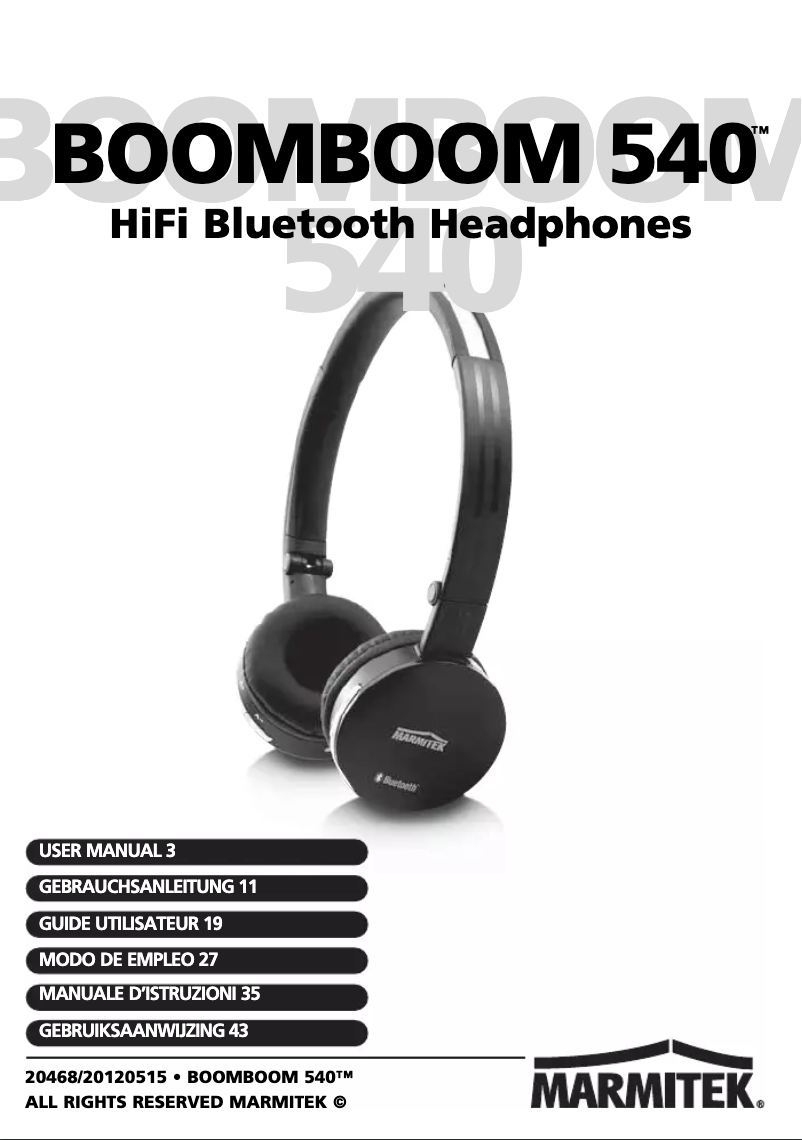 Image de la première page du manuel de l'appareil BoomBoom 540
