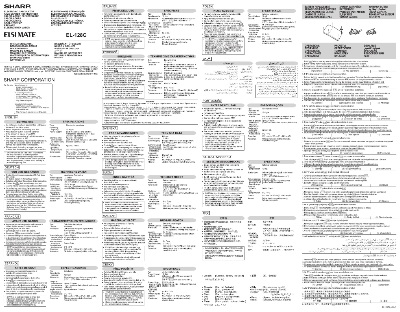 Página 1 del manual Manual de usuario Sharp EL-128C