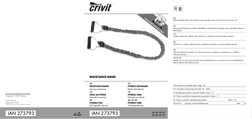 Page 1 de la notice Manuel utilisateur Crivit IAN 273793