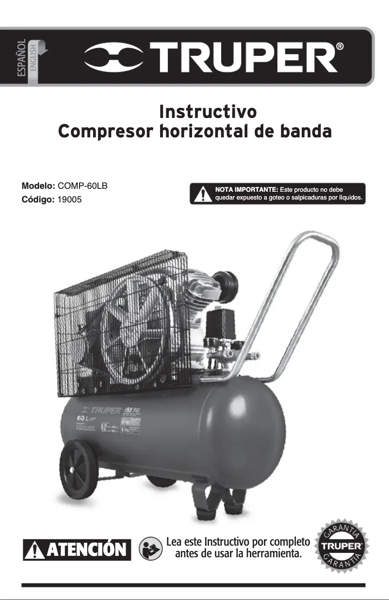 Page n°1 - Manuel utilisateur Truper COMP-60LB