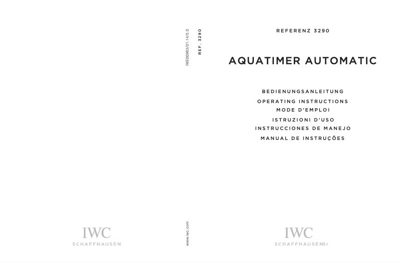 Page 1 de la notice Manuel utilisateur IWC Aquatimer Automatic 3290