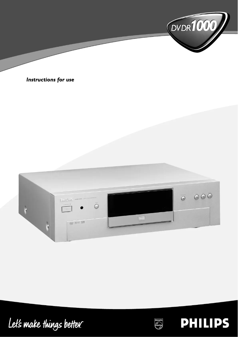 Image de la première page du manuel de l'appareil DVDR1000