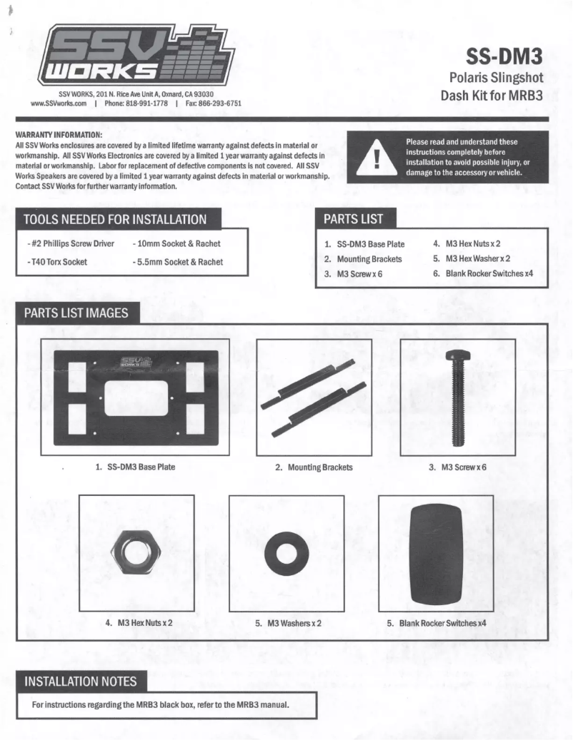 Image de la première page du manuel de l'appareil SS-DM3