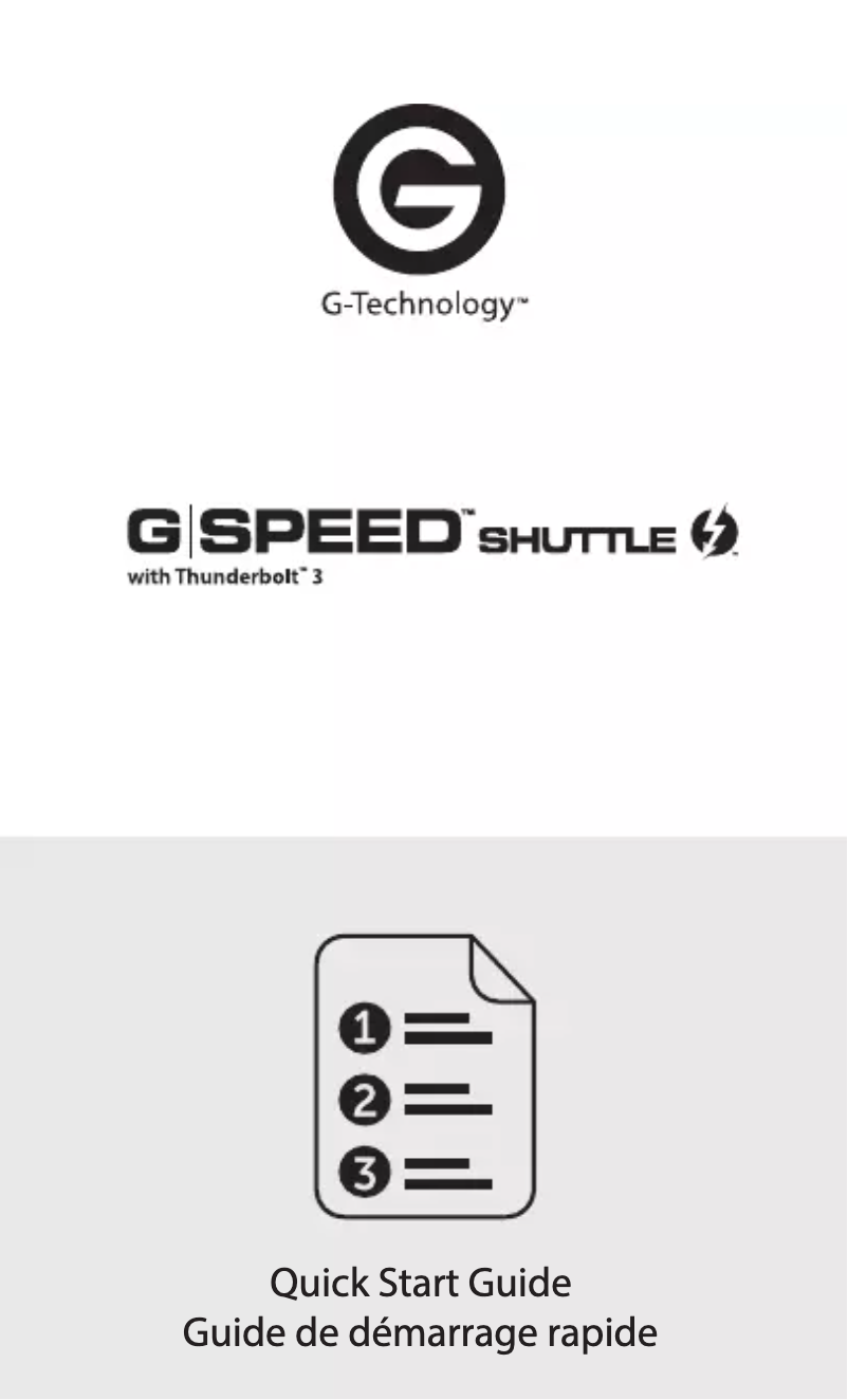Image de la première page du manuel de l'appareil G-SPEED Shuttle