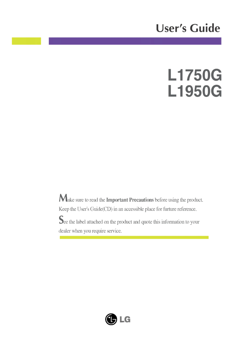 Image de la première page du manuel de l'appareil L1750G-SN