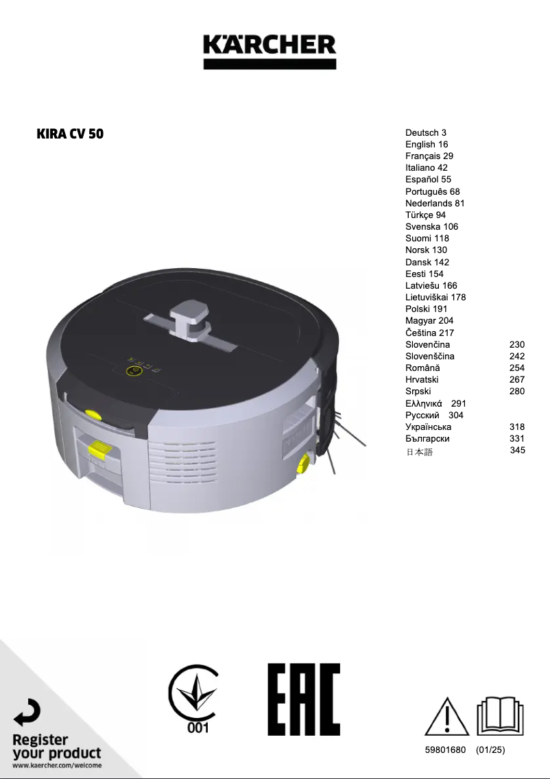 Image de la première page du manuel de l'appareil KIRA CV 50