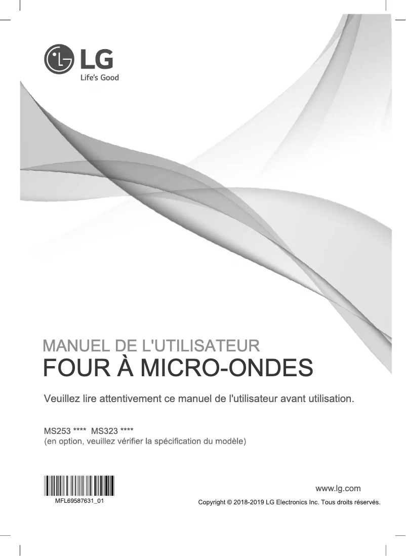 Page 1 de la notice Manuel utilisateur LG MS2535GIB