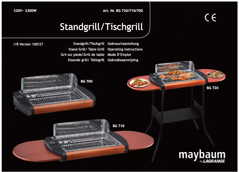 Image de la première page du manuel de l'appareil Standgrill BG 720