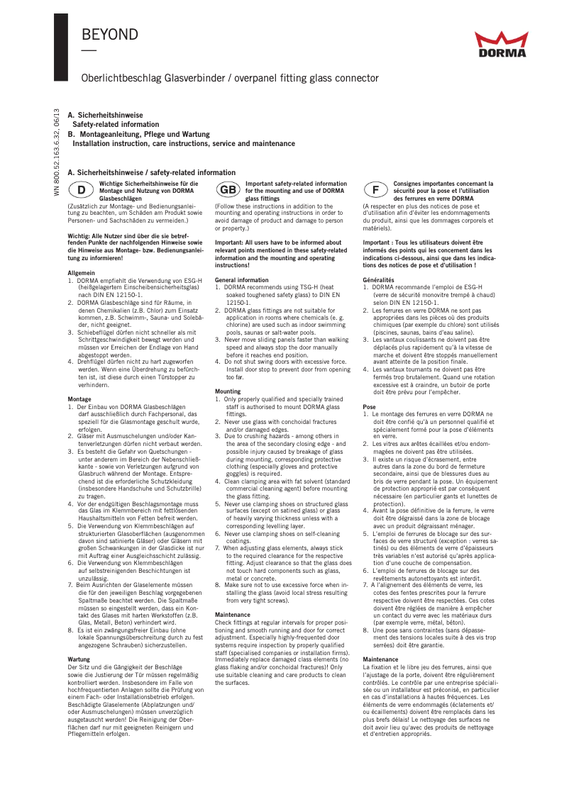 Page n°1 - Manuel utilisateur Dormakaba Beyond
