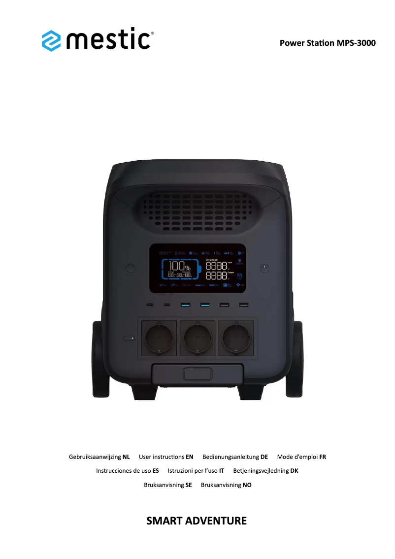 Page n°1 - Manuel utilisateur Mestic MPS-3000
