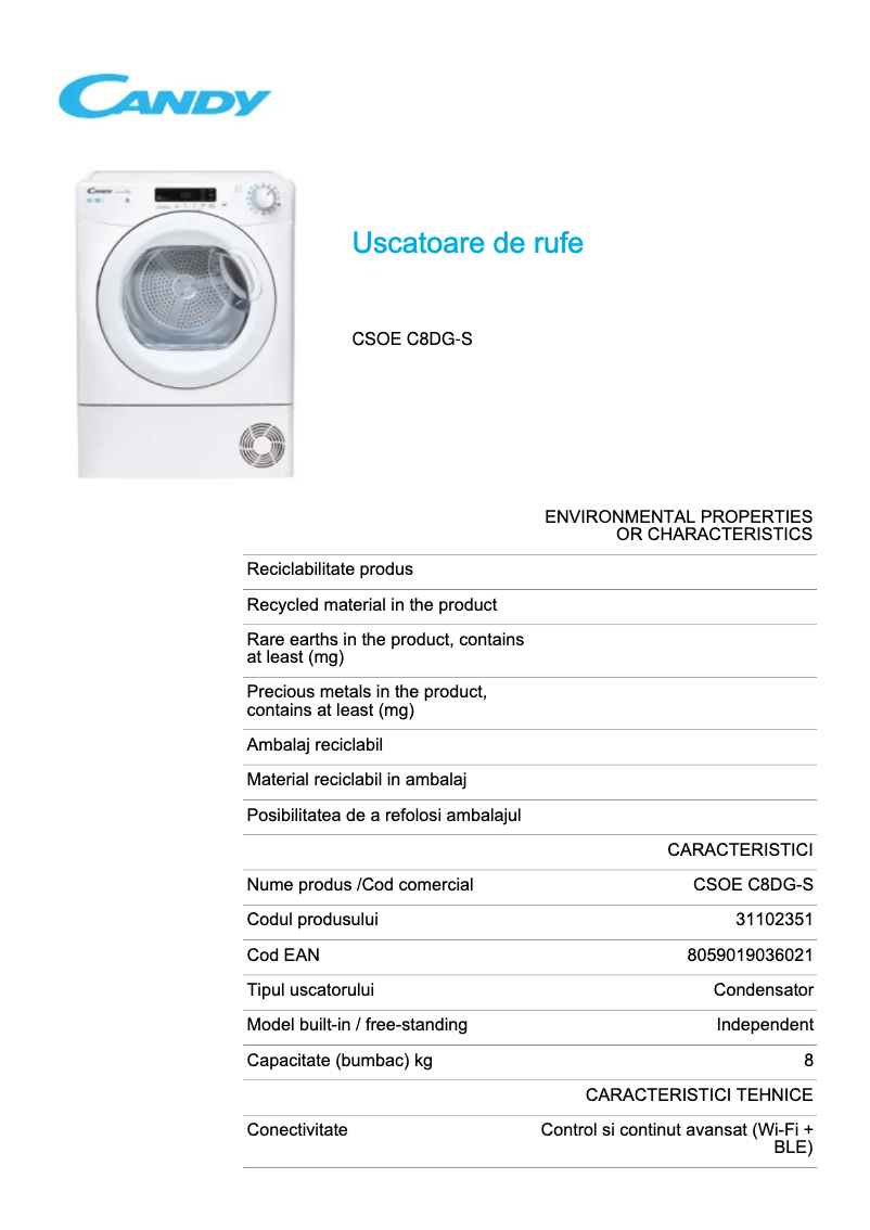 Image de la première page du manuel de l'appareil CSOE C8DG-S