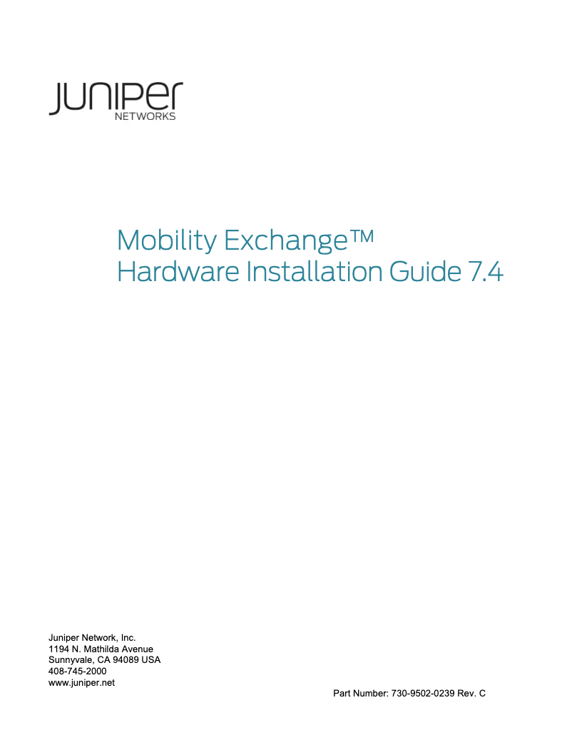 Page 1 de la notice Manuel utilisateur Juniper Mobility Exchange MX-216R