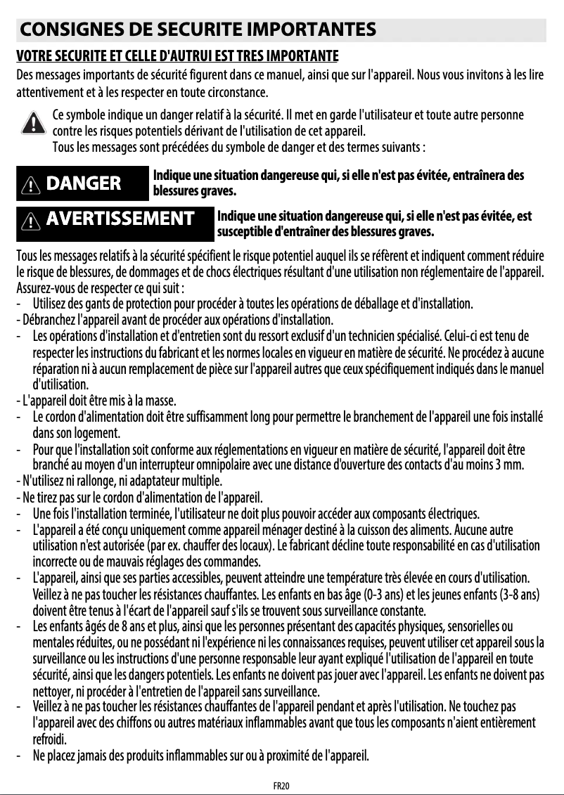 Image de la première page du manuel de l'appareil ETCF 8640 IN