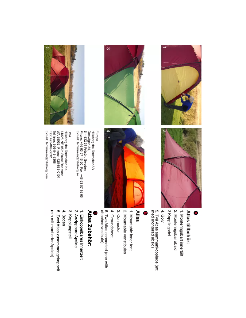 Page 1 de la notice Manuel utilisateur Hilleberg Atlas