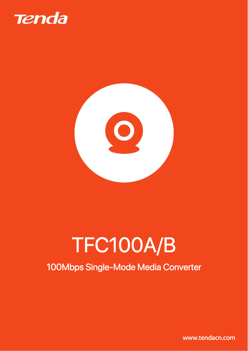 Page 1 de la notice Manuel utilisateur Tenda TFC100A