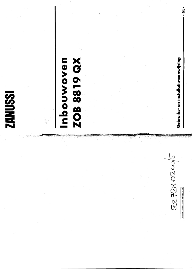 Page n°1 - Manuel utilisateur Zanussi ZOB 8819 QX
