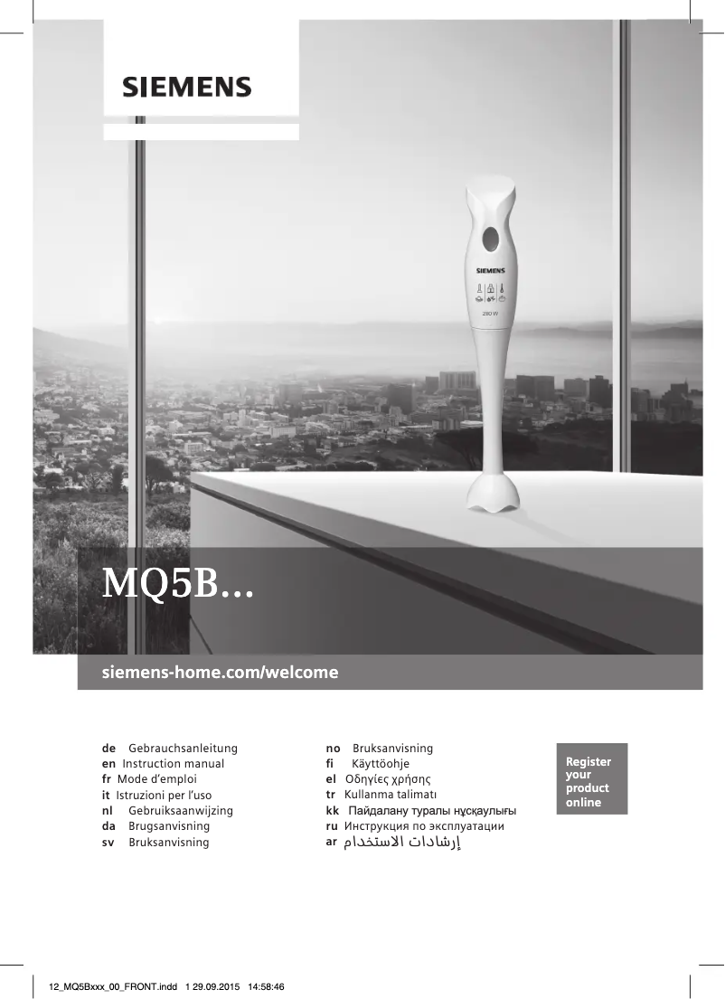 Page 1 de la notice Manuel utilisateur Siemens MQ5B250N