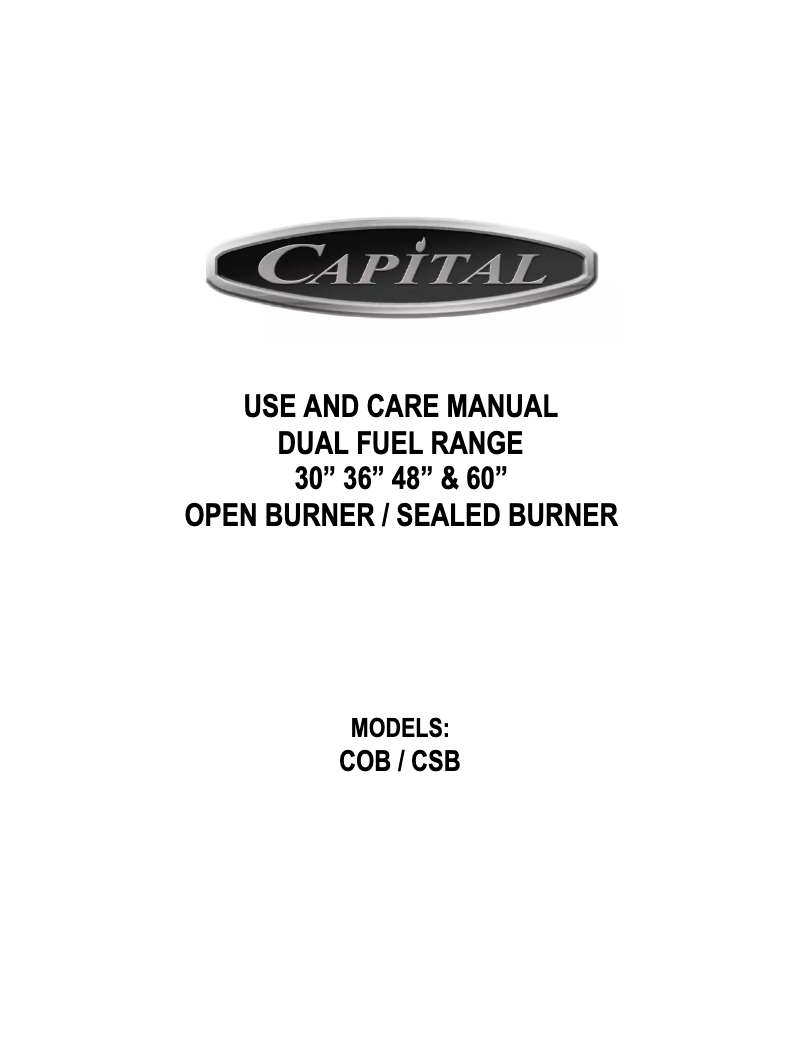 Page n°1 - Manuel utilisateur Capital Connoisseurian COB604B4L