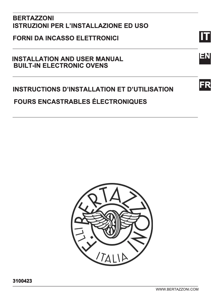 Page 1 de la notice Guide d'installation Bertazzoni F6011PROPTX