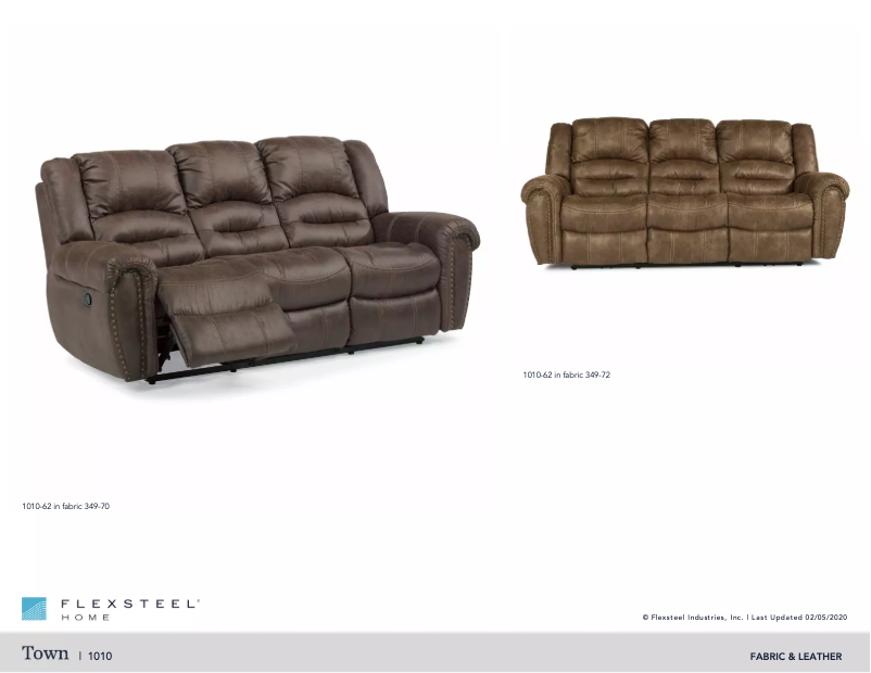 Page n°1 - Fiche technique Flexsteel Town 1010-62