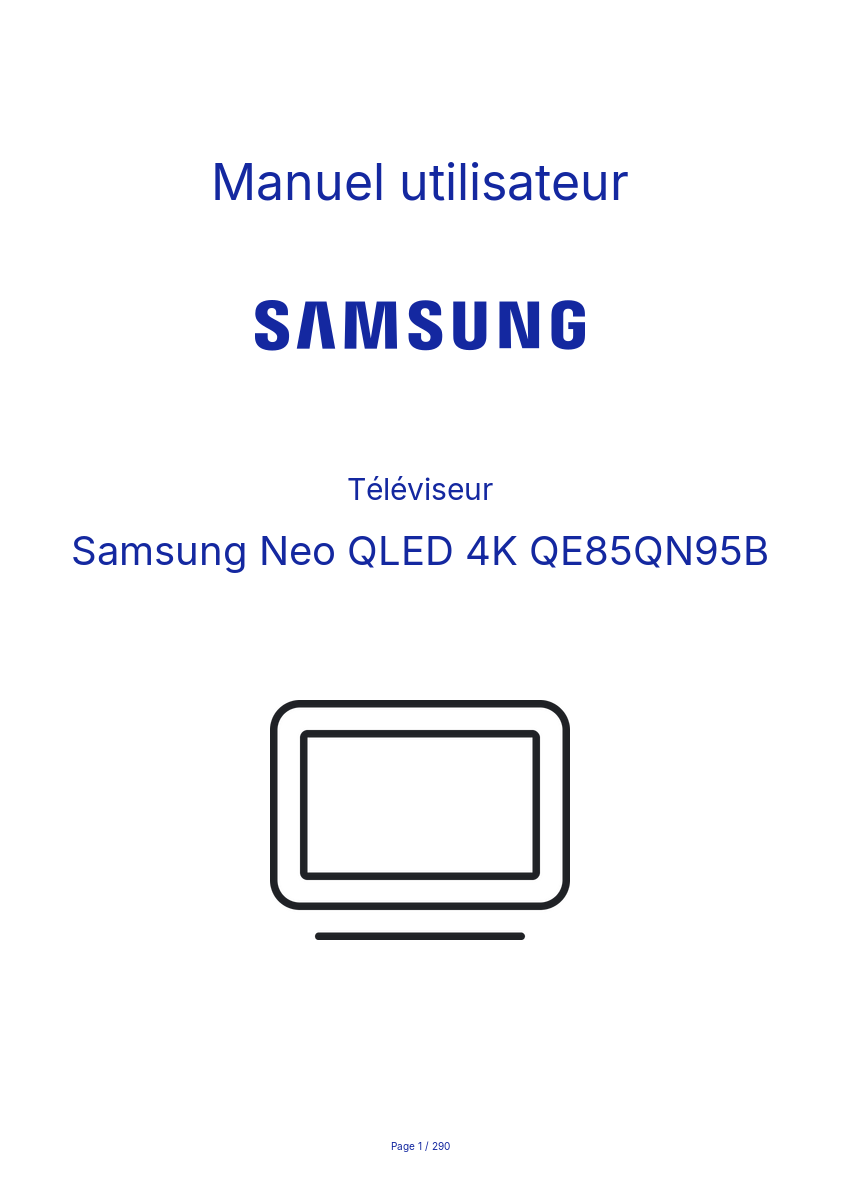 Page n°1 - Manuel utilisateur Samsung Neo QLED 4K QE85QN95B