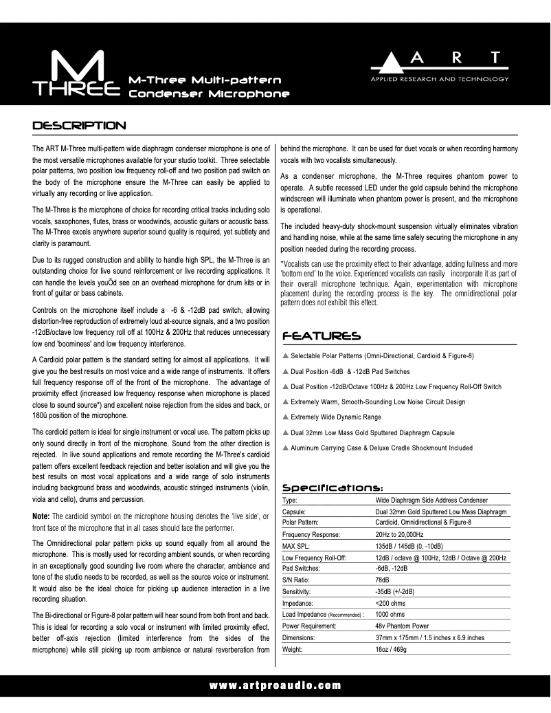 Image de la première page du manuel de l'appareil M-One