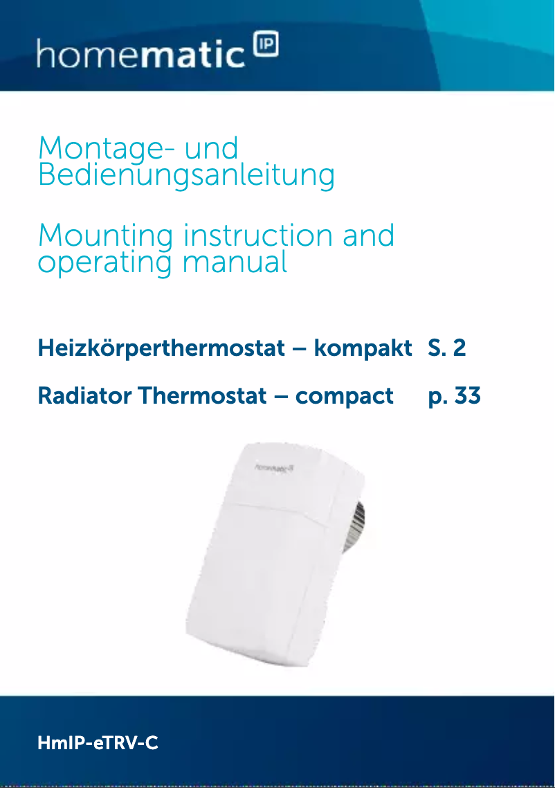 Image de la première page du manuel de l'appareil HmIP-eTRV-C