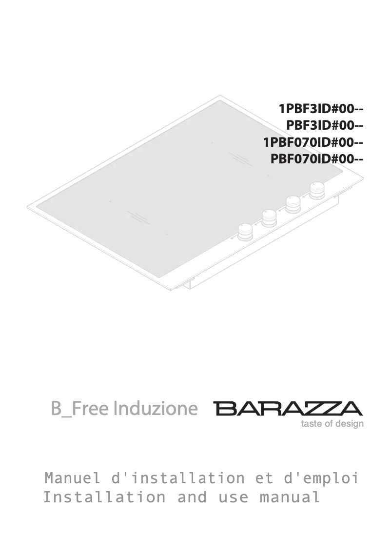 Page 1 de la notice Manuel utilisateur Barazza 1PBF3ID