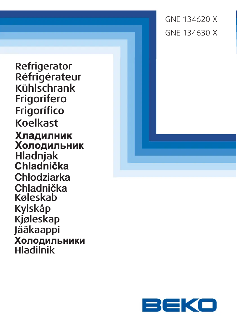 Page 1 de la notice Manuel utilisateur Beko GNE 134630 X