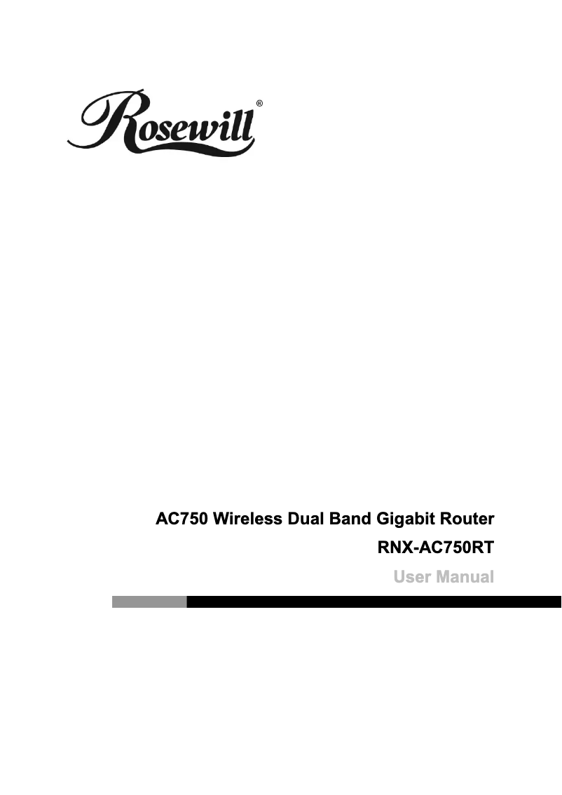 Image de la première page du manuel de l'appareil RNX-AC750RT