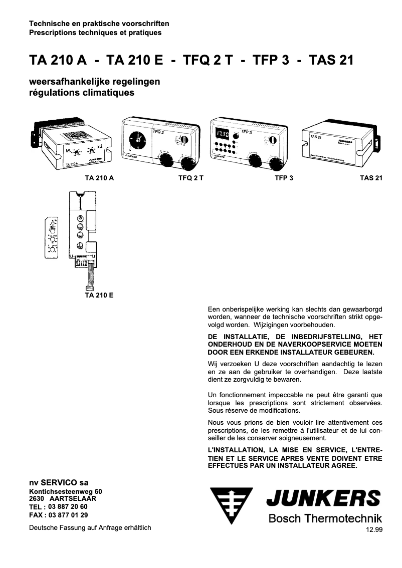 Image de la première page du manuel de l'appareil TA 210 A