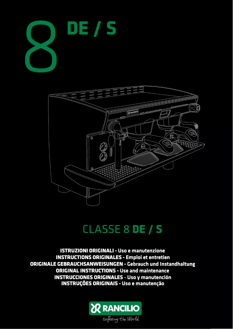 Page 1 de la notice Manuel utilisateur Rancilio Classe 8 DE