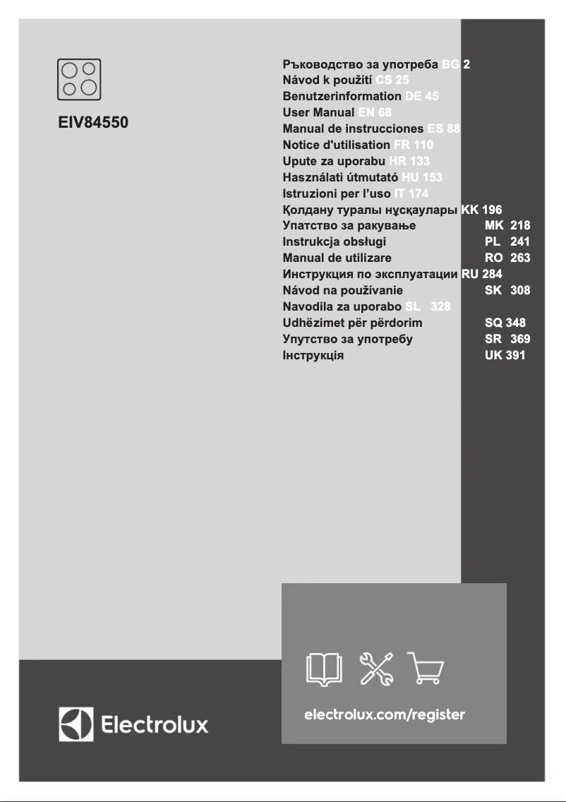 Page 1 de la notice Manuel utilisateur Electrolux EIV84550