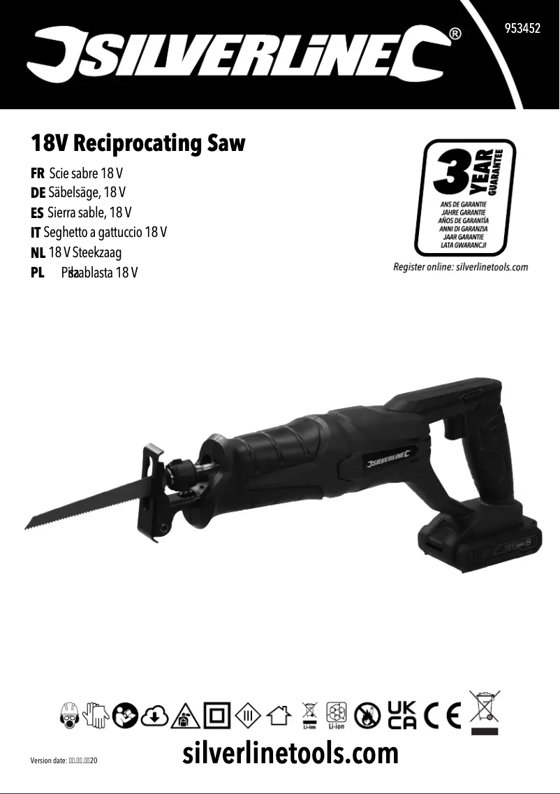 Page 1 de la notice Manuel utilisateur Silverline 953452