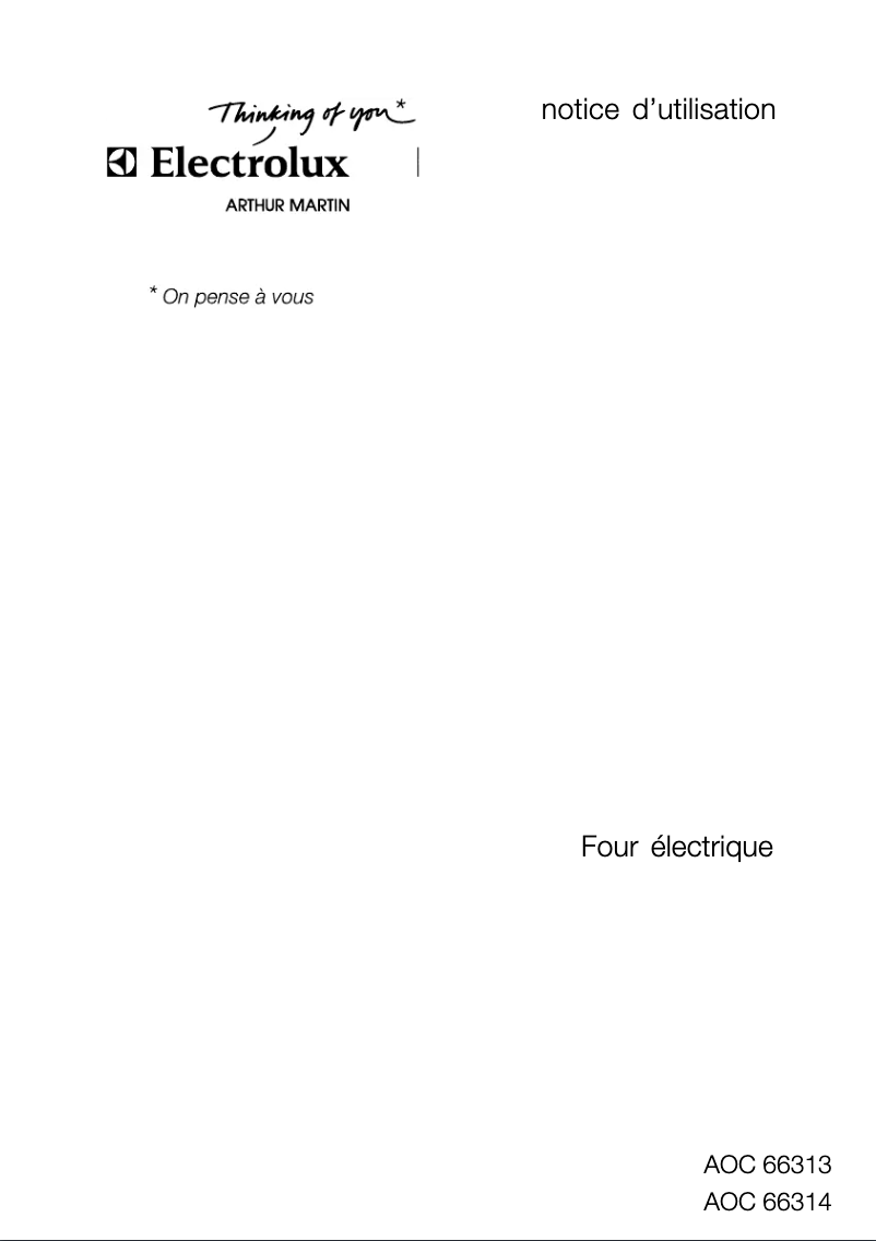 Página 1 del manual Manual de usuario Arthur Martin-Electrolux AOC 66314 X