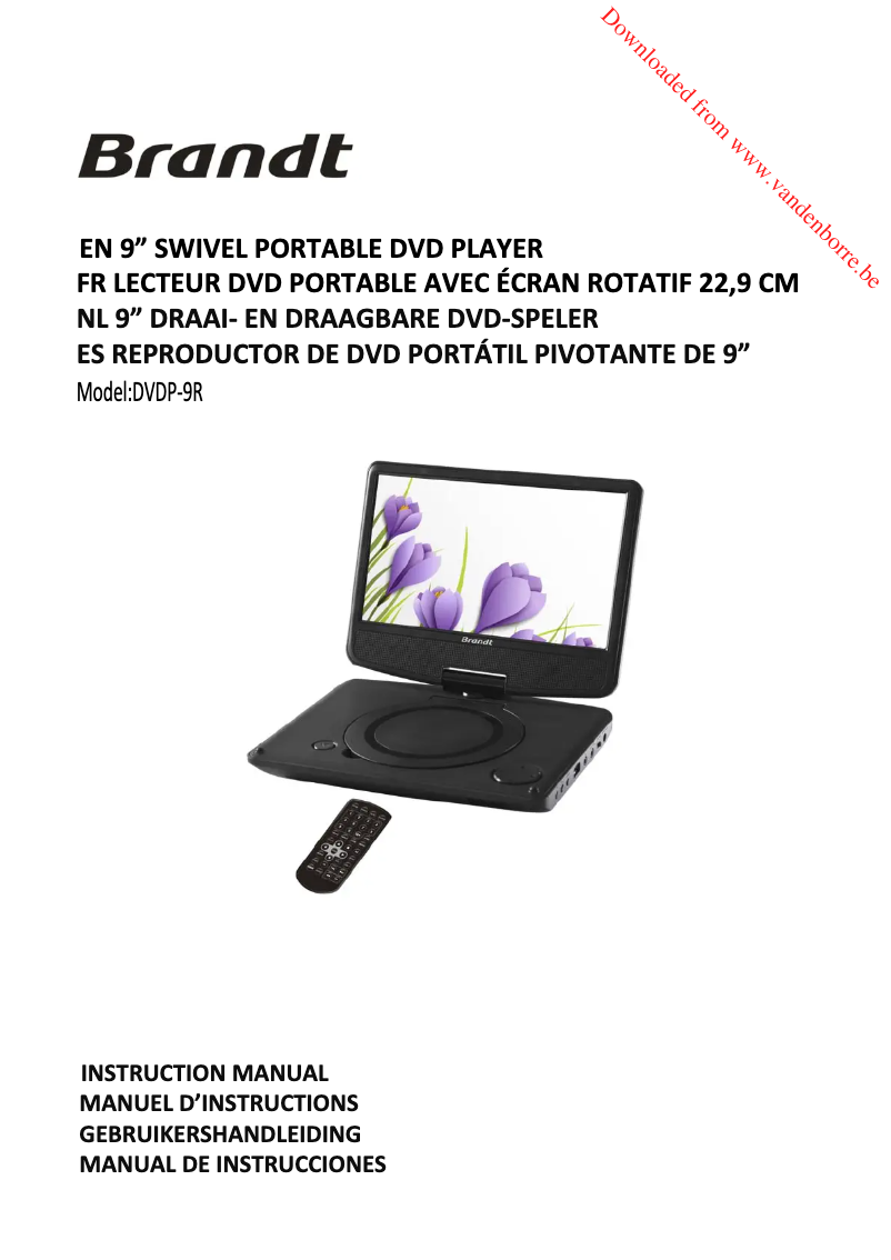 Page 1 de la notice Manuel utilisateur Brandt DVDP-9R