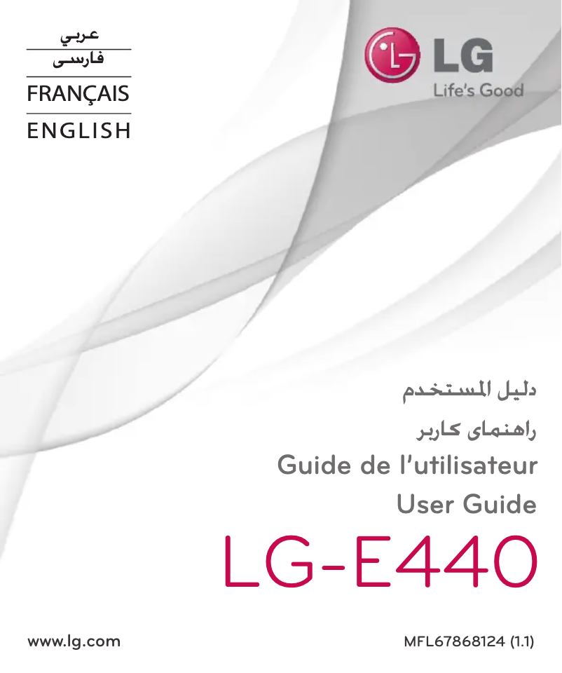 Page 1 de la notice Manuel utilisateur LG LG-E440