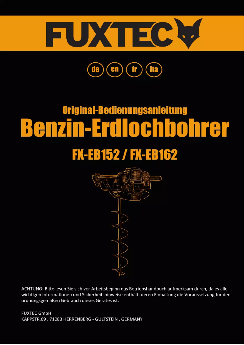 Page 1 de la notice Manuel utilisateur Fuxtec FX-EB152