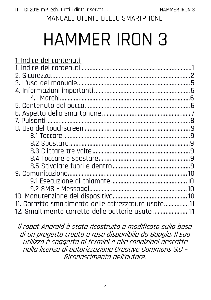 Page n°1 - Manuel utilisateur Hammer Iron 3