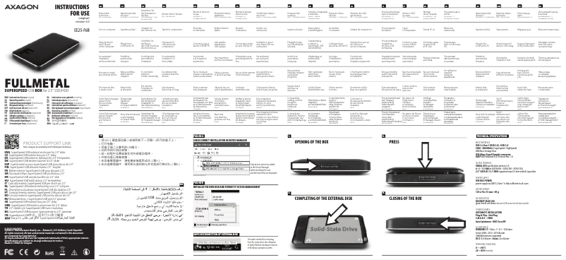 Page 1 de la notice Manuel utilisateur Axagon EE25-F6S