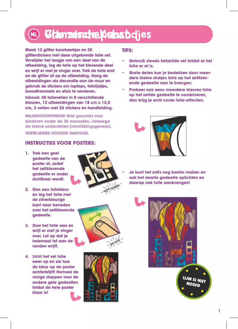 Page 1 de la notice Manuel utilisateur Jumbo Fabulous Foil
