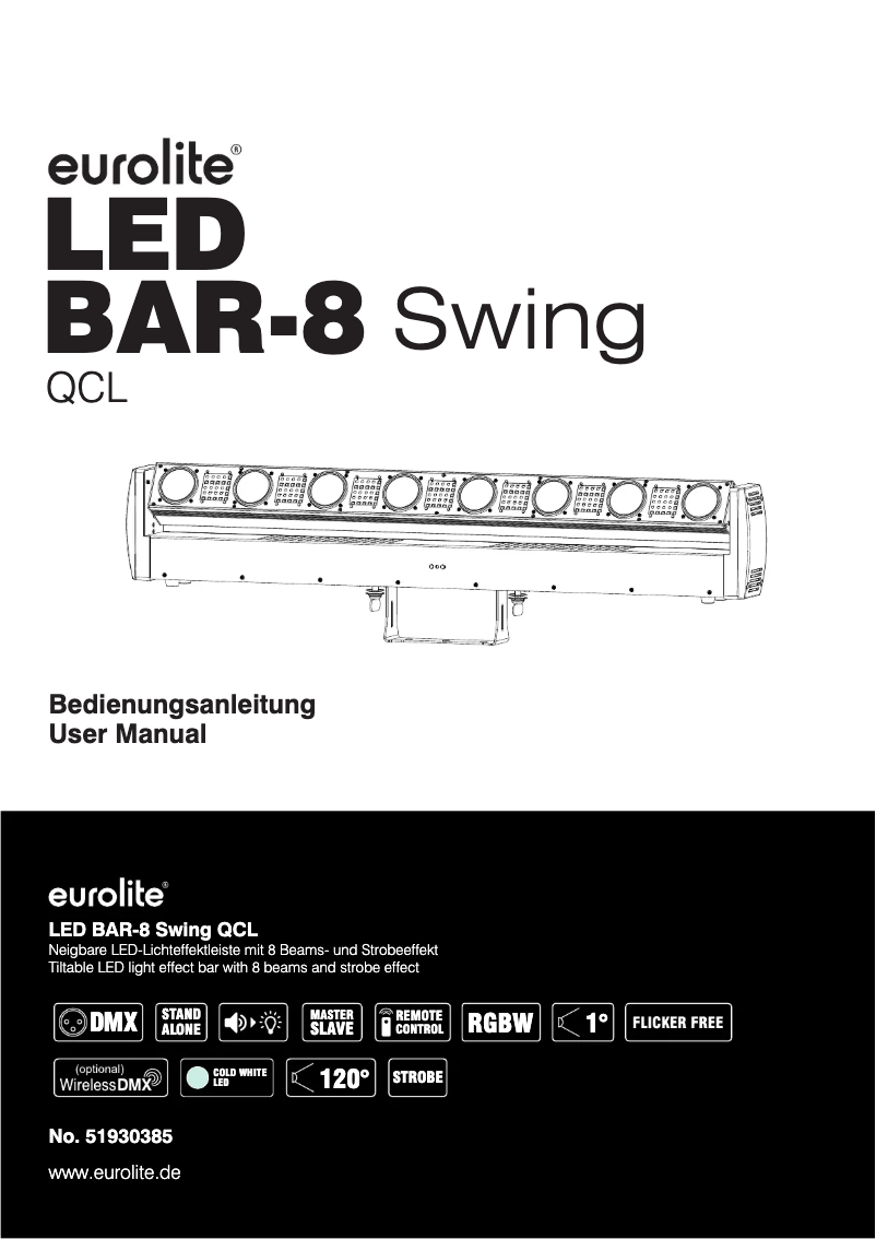 Page n°1 - Manuel utilisateur Eurolite LED BAR-8 Swing QCL