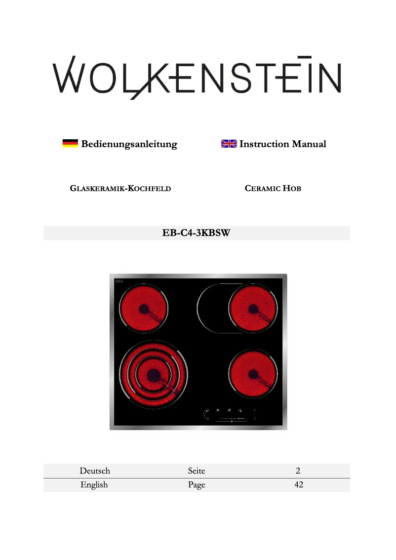 Page 1 de la notice Manuel utilisateur Wolkenstein EB-C4-3KBSW