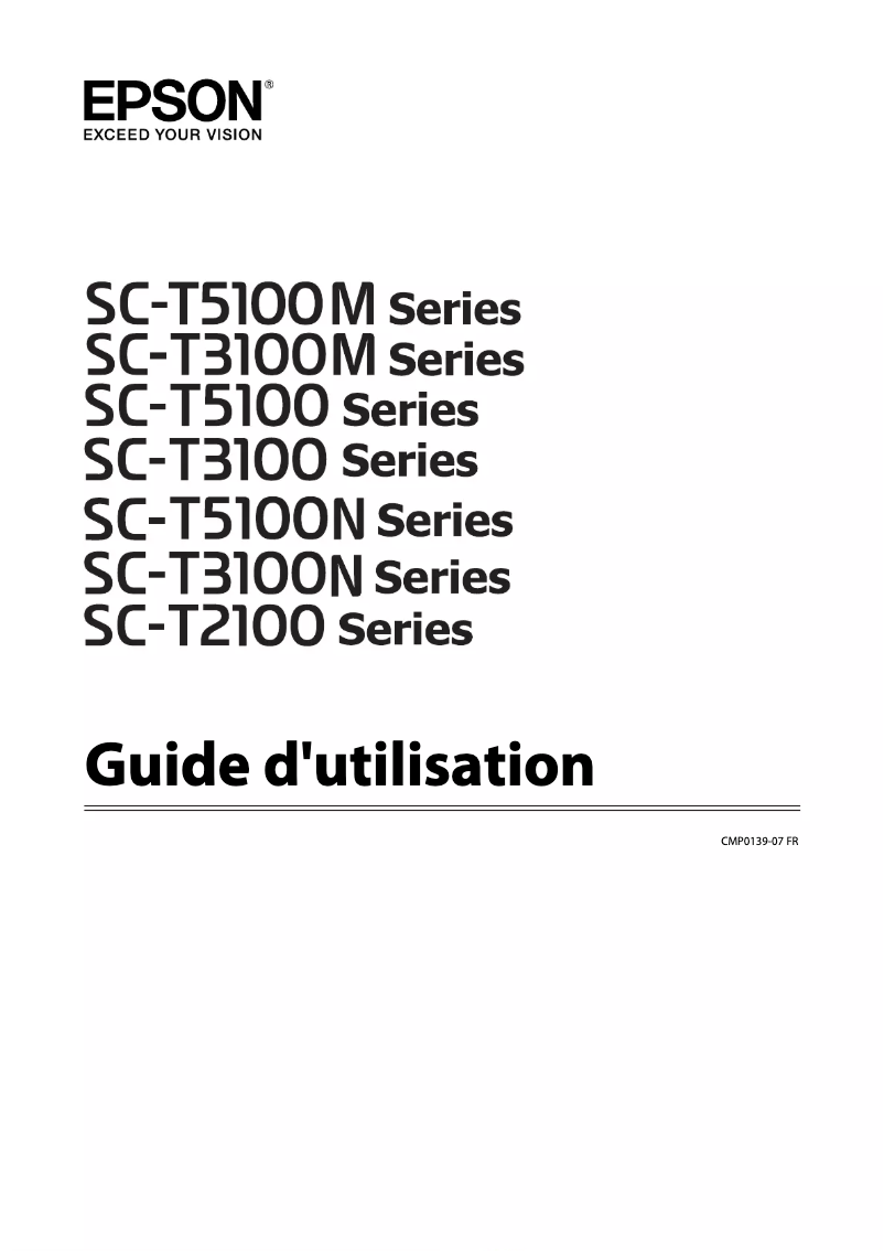 Image de la première page du manuel de l'appareil SureColor SC-T2100